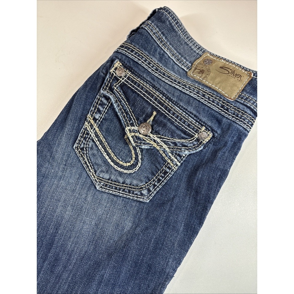 Silver Jeans Suki Surplus 17 Women's Jeans 29x31 (32x32) Bootcut Blue Med Wash